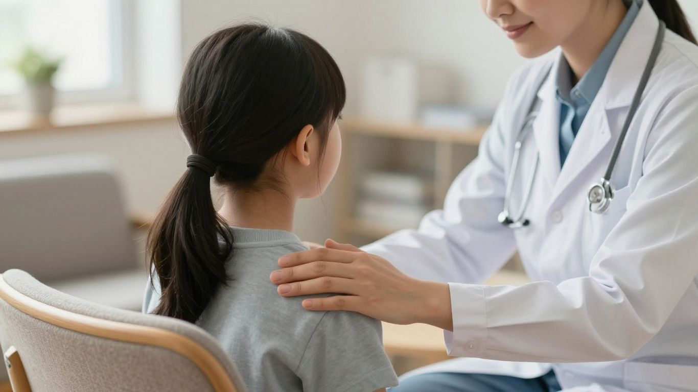Doctor supporting a young person's mental health.