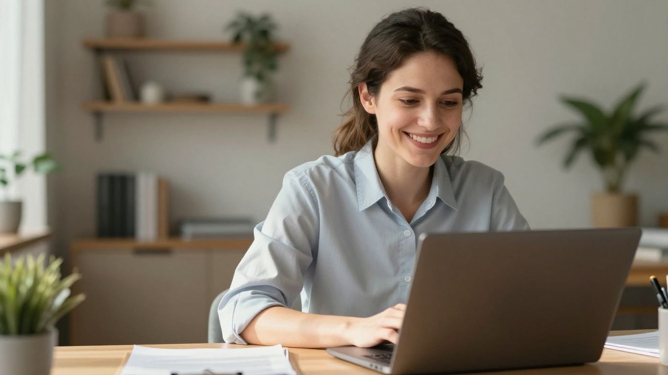 Psychiatrist on laptop screen offering virtual care.