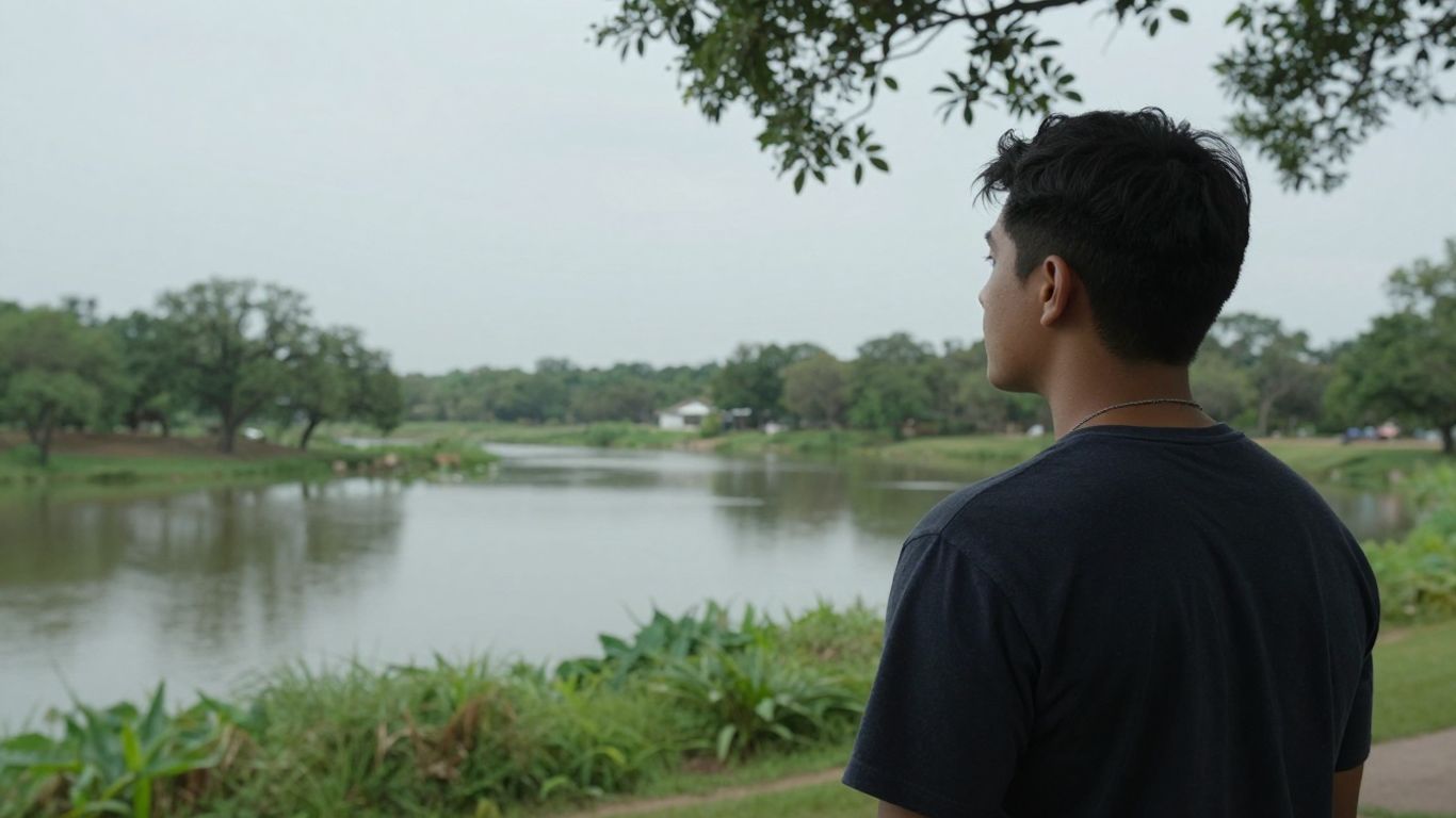 Person contemplating nature in New Braunfels.