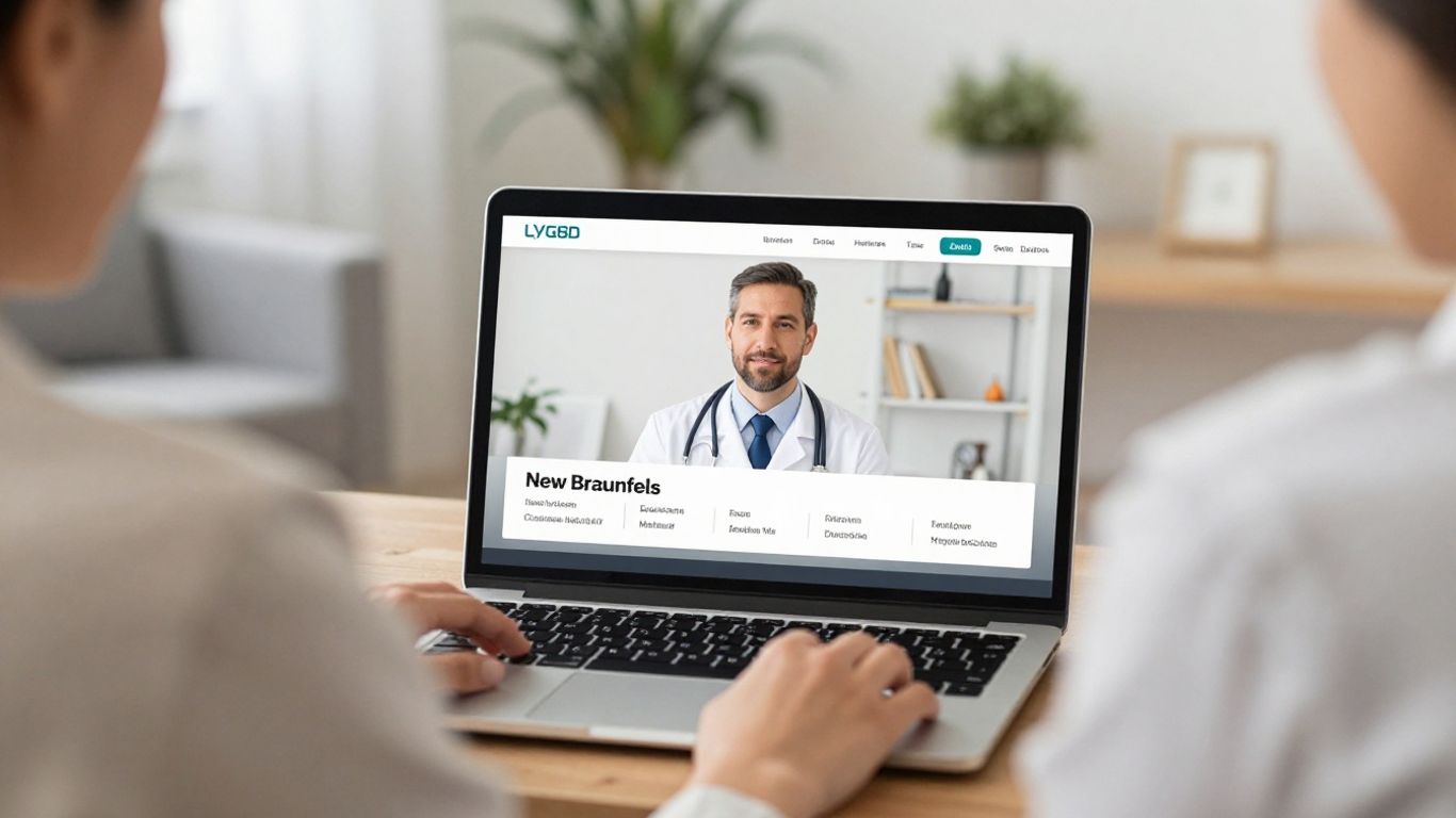 Telepsychiatry session connecting New Braunfels resident with mental health professional.