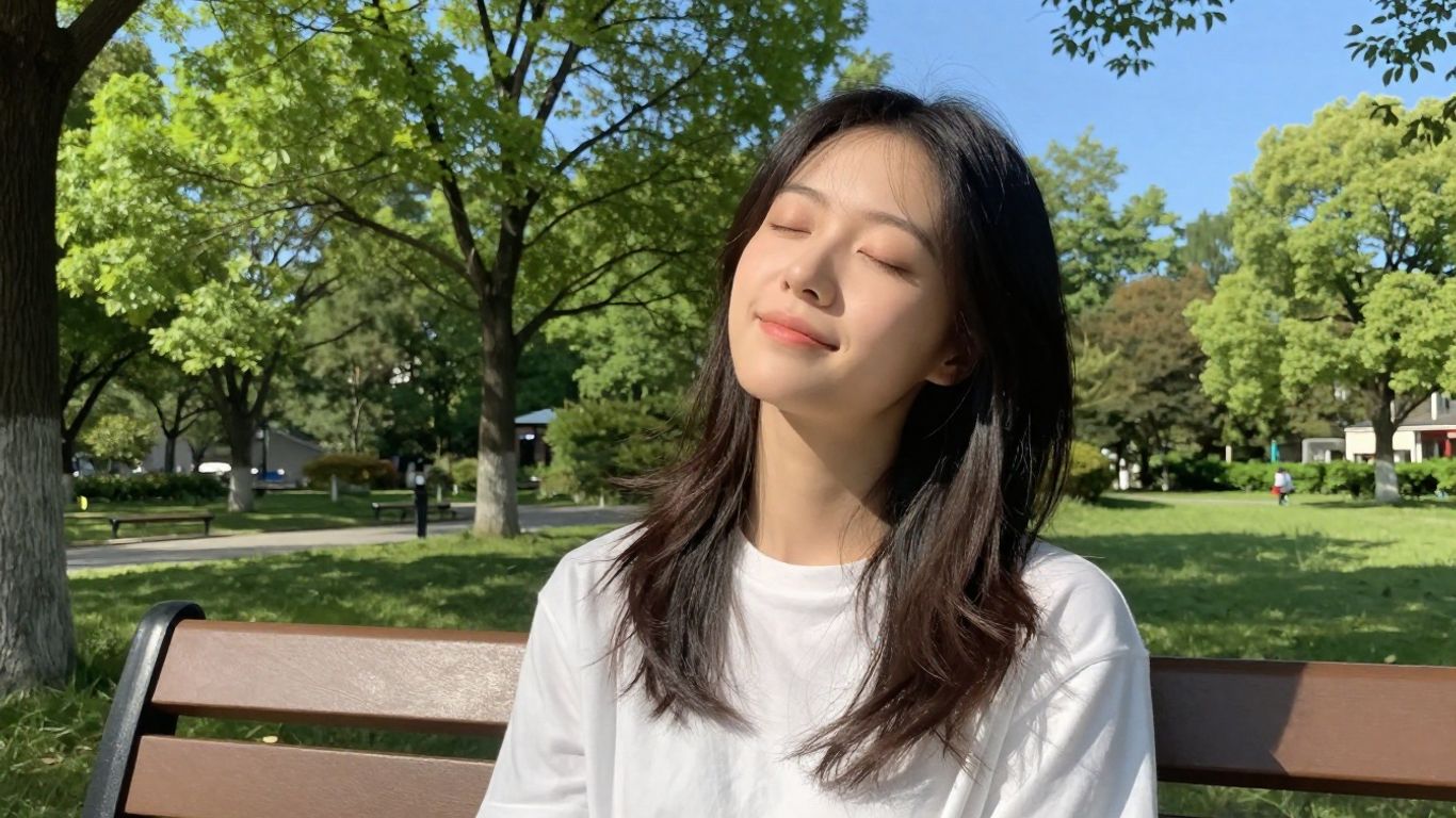 Person finding peace in nature.