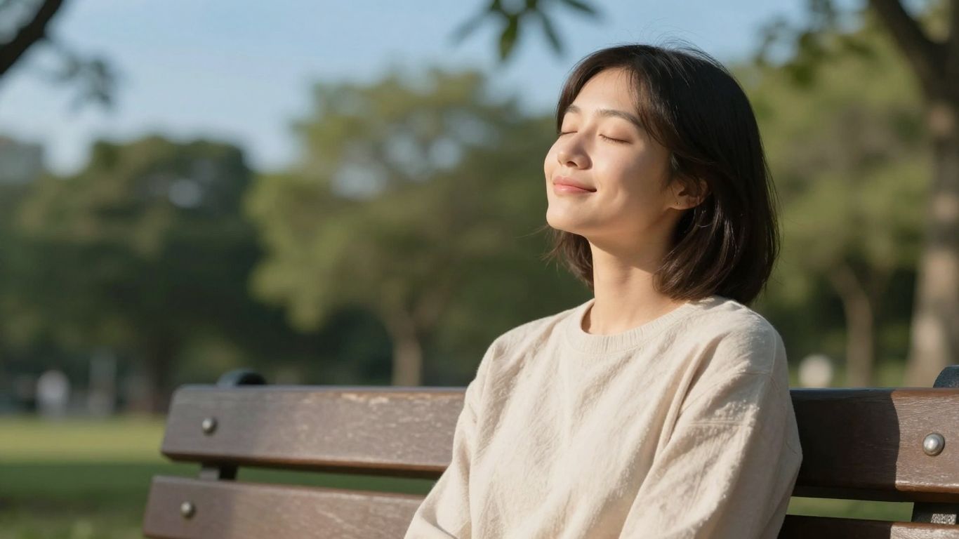 Person finding peace in nature, reducing anxiety.