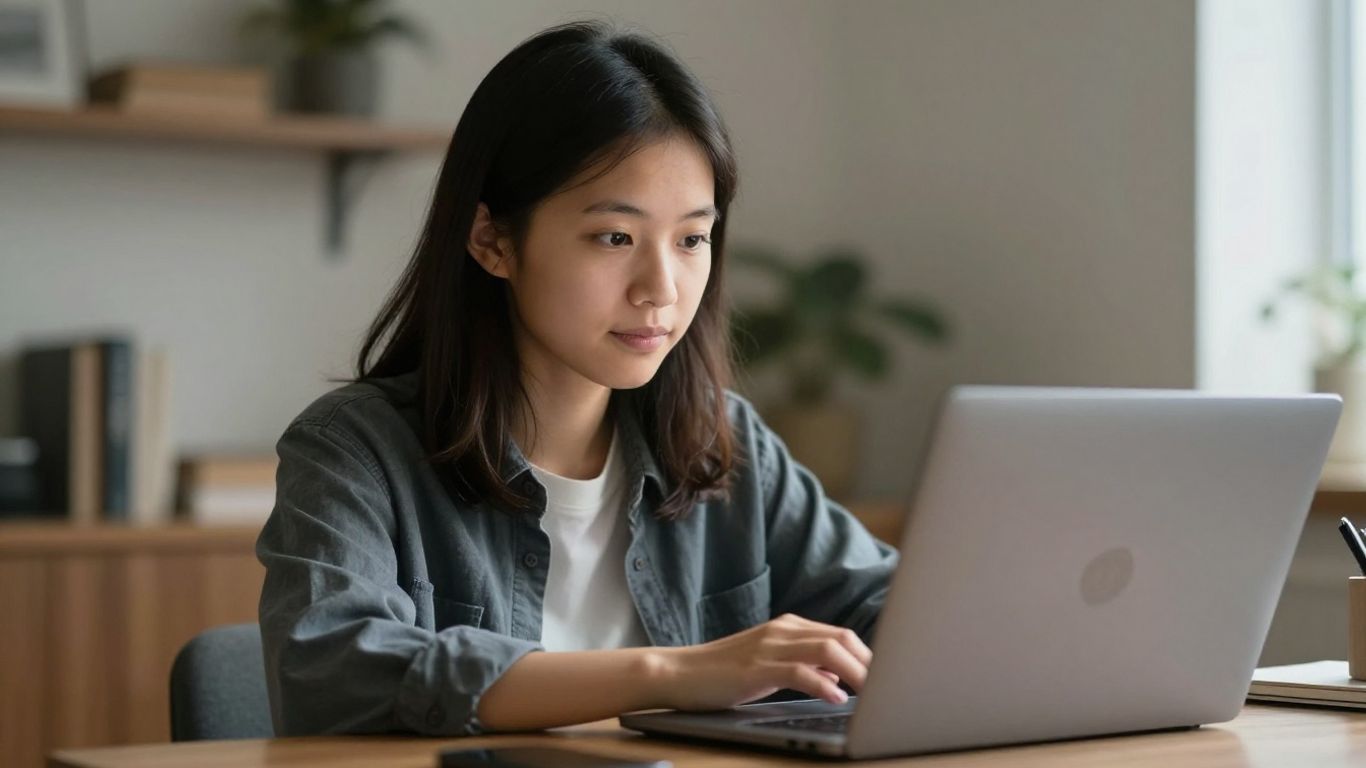 Person attending an online psychiatric session on a laptop.