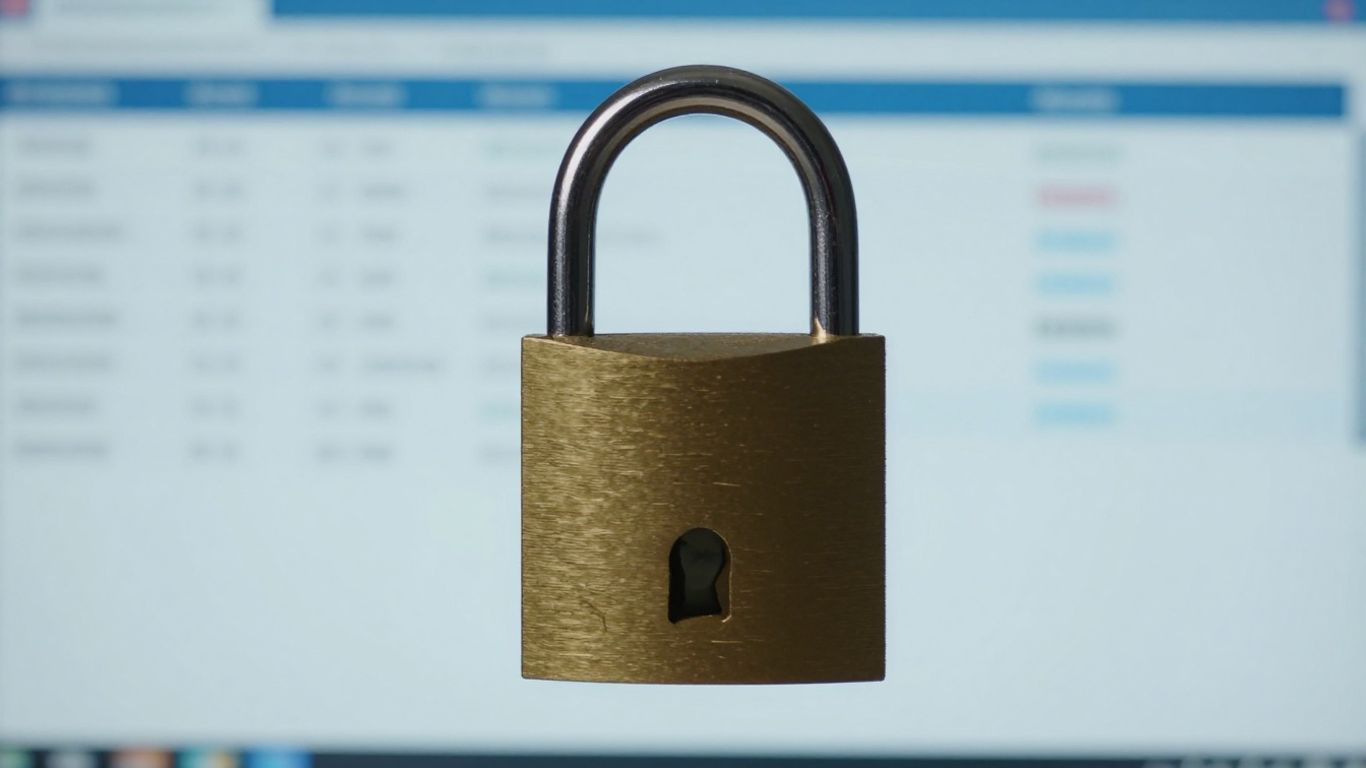 Digital padlock securing virtual patient data on a screen.