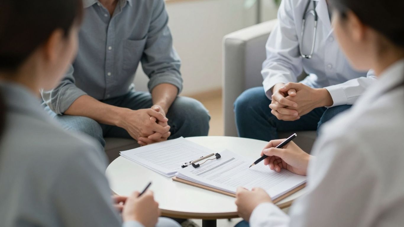 Patient discussing psychiatric care and costs with clinician